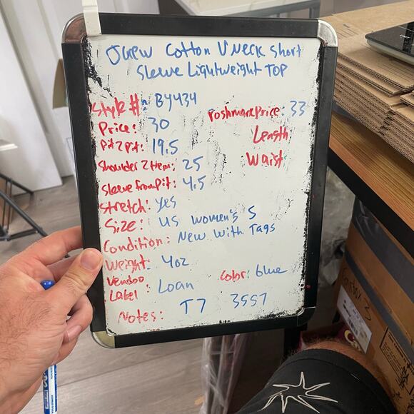 J Crew Cotton V Neck Short Sleeve Lightweight Top US Women's S New - Picture 6 of 6